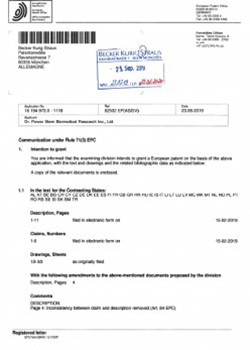 Power-Stem Biomedical Research_EU Patent